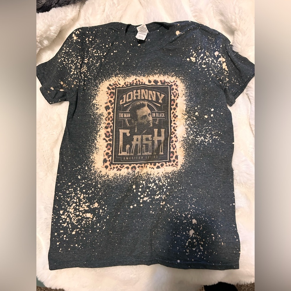 Comfort Colors Johnny Cash Black and Cream Graphic Tee
